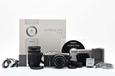 [Near Mint | DDP US] Olympus PEN E-PL8 16MP + 14-42mm & 40-150mm Kit Boxed Japan - Image 1 of 4