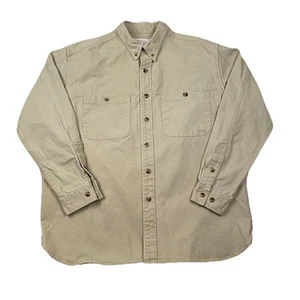 Camisa CC Filson Para Hombres L Caqui Tostado Lona Ropa de Trabajo Pesada Exterior Abotonada - Imagen 1 de 14