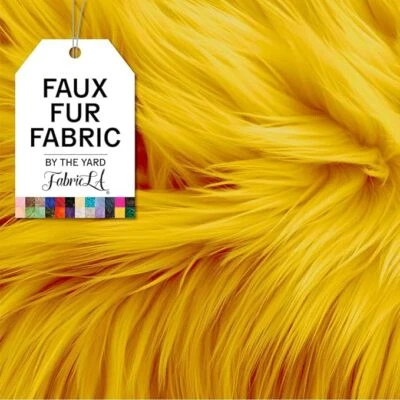 FabricLA Shaggy Faux  Fur Fluffy Fabric by the yard | Artificial Art & Craft - Image 1 of 4
