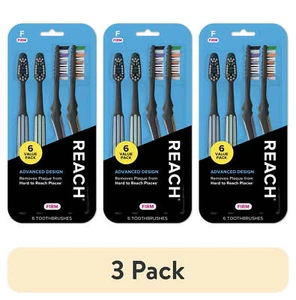 (3 pack) Advanced Design Angled Neck Toothbrush, Firm, 6 Count - Picture 1 of 6