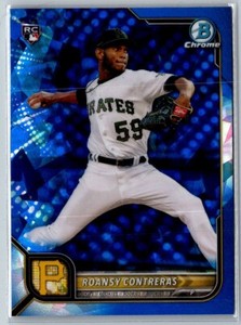 2022 BOWMAN CHROME SAPPHIRE ROANSY CONTRERAS RC PITTSBURGH PIRATES #99
