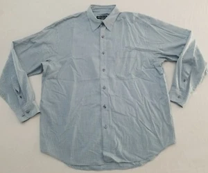 Camisa para hombre Eddie Bauer mediana con botones azul-verde negra blanca a cuadros Usada en excelente condición ym - Imagen 1 de 7