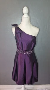 Gina Bacconi Pink Label Purple One Strap Dress, 12 - Picture 1 of 9