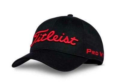 NUEVO TITLEIST Hombre Tour Performance PRO V1 FJ Sombrero de Golf Ajustable-Negro/Rojo Foto 1 de 3