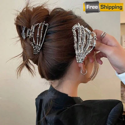 Clip de pelo único de metal con garra de calavera - Elegante accesorio de garra de pelo Updo para mujer Foto 1 de 4