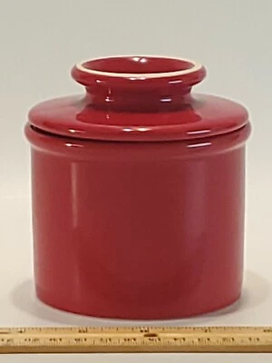 Original Butter Bell crock 2006 by L. Tremain French Ceramic Lipstick Red 4"×4"  - Image 1 of 4