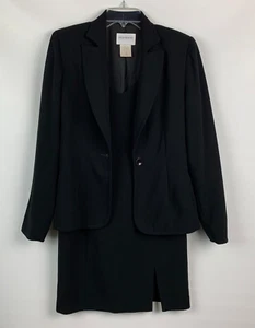 Hugo Buscati Collection 2-teiliges Set Jacke Kragen Knopf/Kleid V-Ausschnitt Reißverschluss Größe 6 - Bild 1 von 13