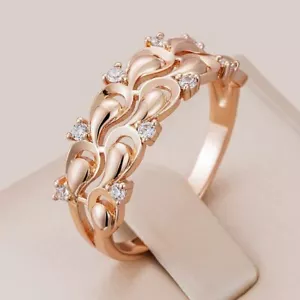 Eleganter Ring 585 RG Rotgold Rosegold mit Rauch Zirkon 59 (18,8 mm Ø) - Bild 1 von 3
