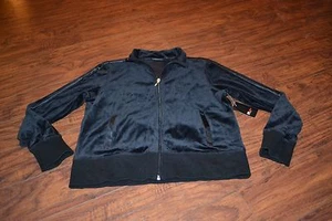 J4 - Neu mit Etikett SJB Active schwarze Veloursjacke mit durchgehendem Reißverschluss Größe Medium UVP $ 30,00 - Bild 1 von 4