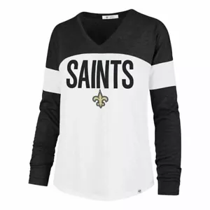 '47 New Orleans Saints Women's Black and White Pull Over Causal Shirt - Imagen 1 de 3