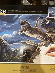 Rare Plaid Paint By Number Mountain Lion 59773 Painting Kit 20x16 New Old Stock - Picture 1 of 3