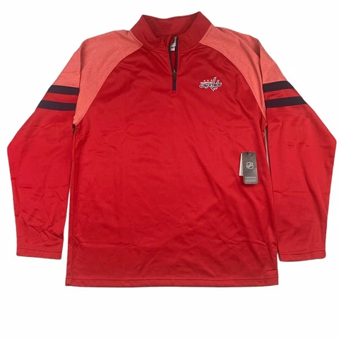 Washington Capitals Mens 1/4 Zip Pullover Red, Embroidered Print - M Cover