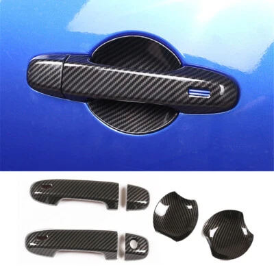 6x Manija de puerta ABS de carbono y moldura de cuenco para T@yota 86 Subaru BRZ 2012-21 Scion FR-S Foto 1 de 4
