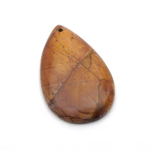 Large flat back teardrop front drill red creek jasper pendant brown stone 50mm - Picture 1 of 6