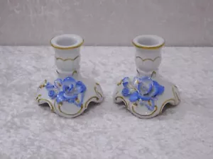 2 x Plaue Schierholz DDR Design Porzellan Kerzenhalter Vintage - Handpainted - Bild 1 von 5