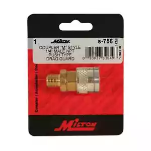 Acoplador tipo empuje Milton® 1/4" MNPT M-STYLE®/PAQUETE MINORISTA DE 10 PIEZAS. - Imagen 1 de 3