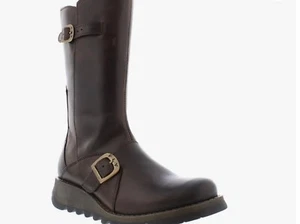 Fly london Mes 2 Mid Calf Dark Brown Leather Boots (UK 7) BNiB - Picture 1 of 9