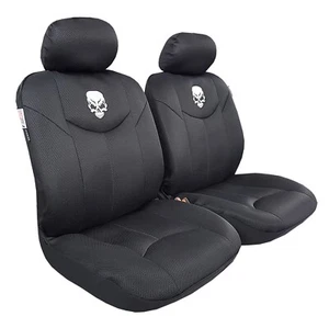 Juego de fundas de asiento para camioneta de ajuste universal malla espaciadora negra calavera delantera - Imagen 1 de 3