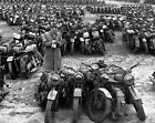 1946 Auction of WW2 MILITARY MOTORCYCLE World War 2 Historic Picture Photo 4x6