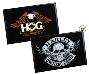 Harley Davidson Owners Group set of 2 Refrigerator Magnets Wing Skull and Hog  - Picture 1 of 6