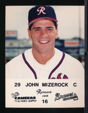 1989 Richmond Braves Team issue Photo card John Mizerock 4x5 Bob's Camera's *