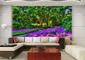 Papel pintado 3D lavanda árboles Q7418 mural fotomural autoadhesivo Kay - Imagen 1 de 11