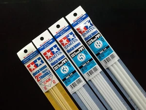 TAMIYA PLASTIC BEAMS TRIANGLE, SQUARE, ROUND PIPE - SOLID AND CLEAR - Picture 1 of 27