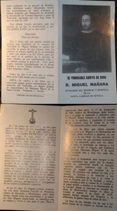 OLD BLESSED VENERABLE MIGUEL MAÑARA HOLY CARD ANDACHTSBILD SANTINI ESTAMPA CC588 - Bild 1 von 1