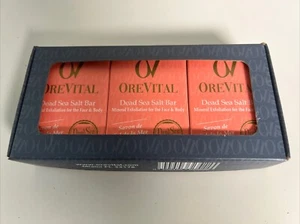 Dead Sea Salt Soap Bar 3 Pack OreVital Mineral Exfoliation For Face & Body - Picture 1 of 8