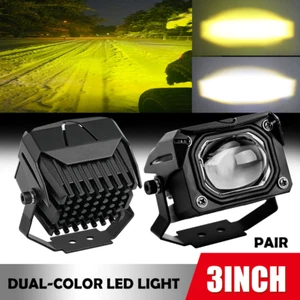 2pcs 3inch 120W LED Work Light Spot Pods Driving Amber White Fog Lamp Off-road - Picture 1 of 11