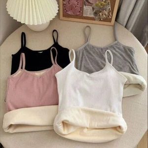 Slim Women Tanks Thicken Crop Top Tight Elasticity Undershirt  Autumn Winter - Picture 1 of 16