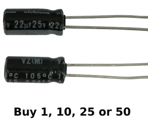 Nichicon 22uf 22ufd 25 V Volt 105 Grad Hi Temp Radial Elektrolytkondensator - Bild 1 von 14