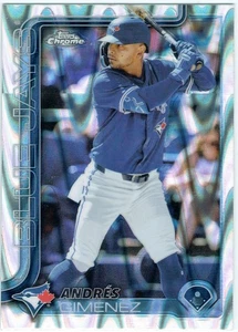 2025 Topps Chrome Andres Gimenez Raywave Refractor # 70 Toronto Blue Jays - Bild 1 von 2