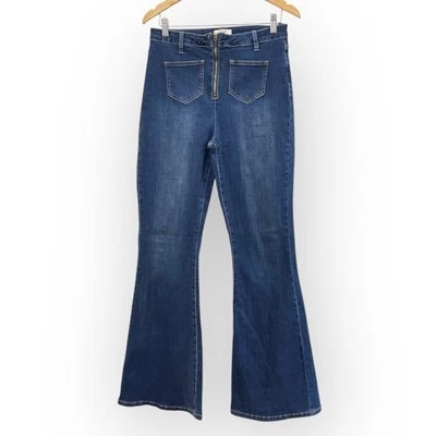 YMI Women's Jeans Size 13/31 Blue High Rise Flared Denim Vintage Look Hippie - Image 1 of 4