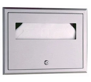 Stainless Recessed Seat Cover Dispenser, Satin Finish, 15-58" Width x 11-1/4" H - Picture 1 of 1