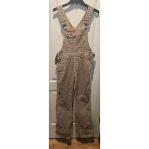Silver Jeans Corduroy Overalls Beige sz 4 carpenter utility straight leg - Picture 1 of 11