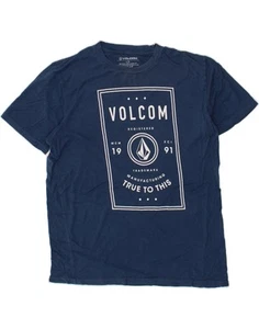 VOLCOM Mens Graphic T-Shirt Top Large Navy Blue Cotton AN06 - Picture 1 of 3