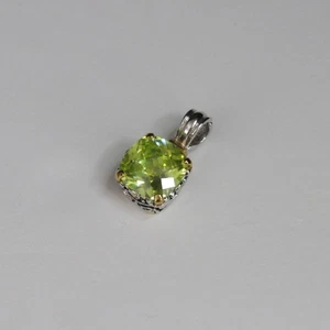 COLGANTE DE CIRCONITA CÚBICA VERDE ESTILO RENACIMIENTO VINTAGE CON 2 TONOS... - Imagen 1 de 7