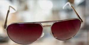 CHRISTIAN DIOR 010R5 Aviator Silvertone Sunglasses 61-13-130 Made in Italy - Picture 1 of 9