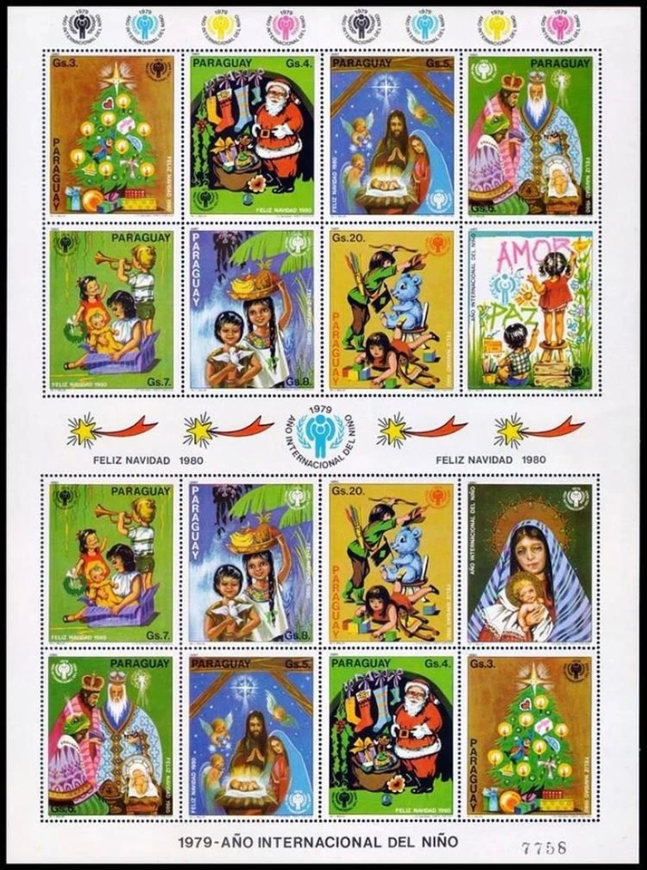 PARAGUAY-1980-SELLOS-NAVIDAD-AÑO DEL NIÑO-S/S-MNH- Foto 1 de 1