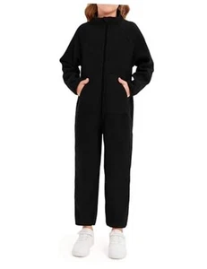 Girls One Piece Pajamas Long Sleeve Zip-Front Fleece Blanket Sleeper with - Picture 1 of 6