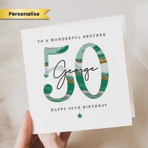 Personalised 50th Birthday Card For Brother Nephew Son Cousin Friend 50th Gift - Picture 1 of 2