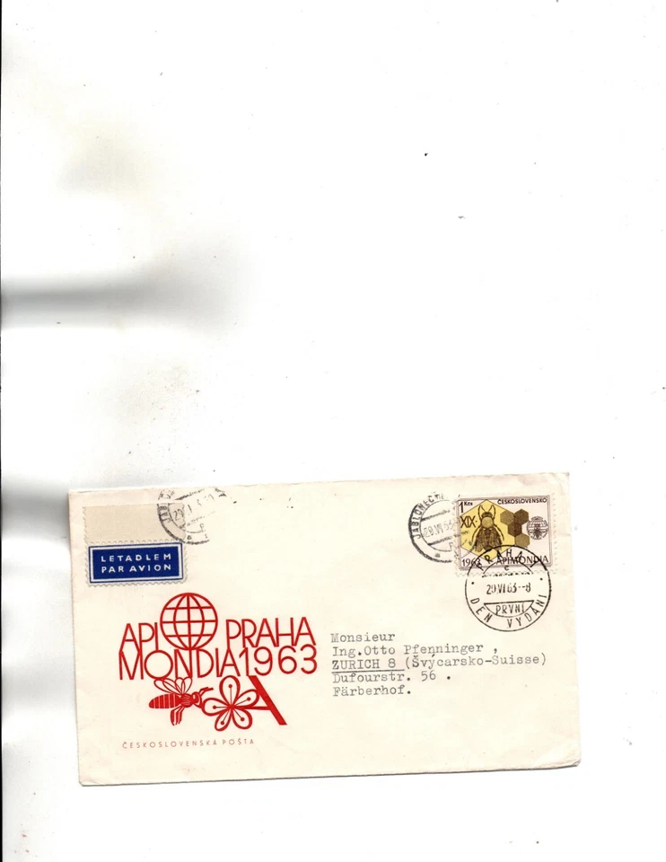 Czechoslovakia FDC Sc#1185 BEES Insects - Image 1 of 1