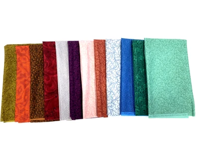 Lote de 12 cuartos de grasa de tela de edredón Jinny Beyers surtidos sin duplicados A Foto 1 de 3