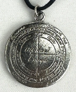 Vintage Alpha & Omega Talisman Anhänger Halskette Magic Circle of Solomon - Bild 1 von 3