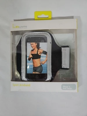 NEW Lifeworks Sport  SPORT ARMBAND Fits 7” to 15” iPhone/iPod Touch Blk/Slvr NEW - Image 1 of 4