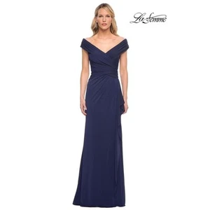 La Femme Abendkleid marineblau atemberaubend gerafft ABEND 30040 neu ohne Etikett 8 - Bild 1 von 5