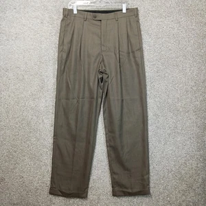 Axist Essentials Pants Mens 34x32 Dress Slacks Pleated Classic Polyester Blend - Picture 1 of 11