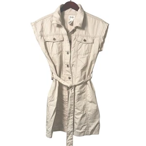 Jessica Simpson Cream Ivory Neutral Denim Dress FALL Size Medium - Picture 1 of 13