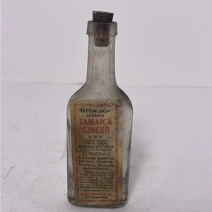 Antique Jamaica Ginger 1 1/2 Oz Apothecary Pittsburgh Essence Glass Bottle - Picture 1 of 20